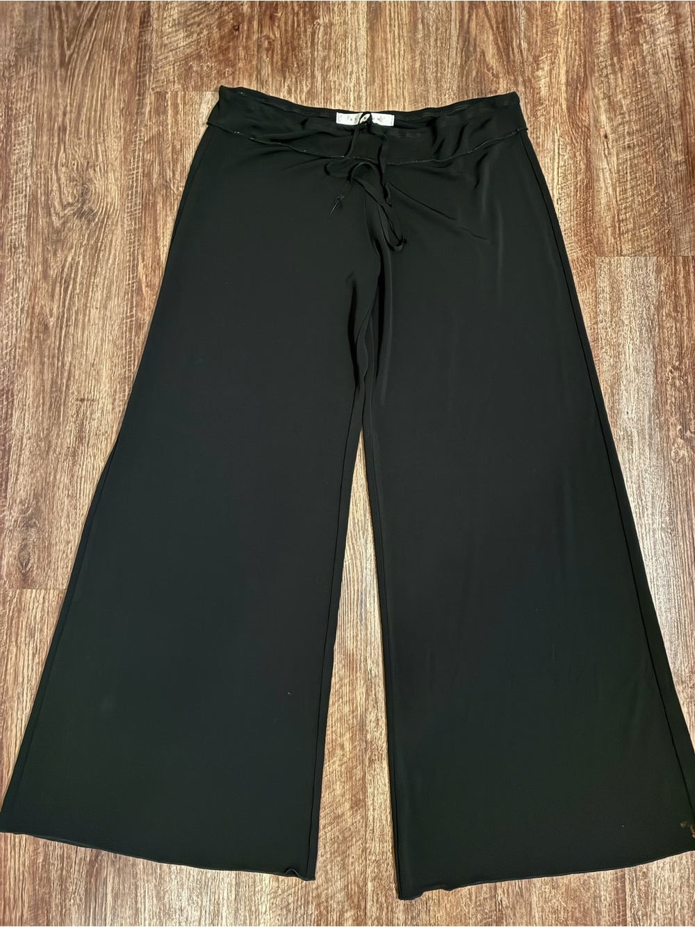 Studio M Office Wear, Festival Black Wide-Leg Drawstring Lounge BohoPants